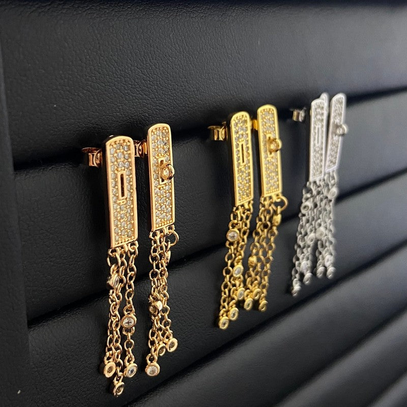 Hermes Kelly Gavroche Full Diamond Earrings