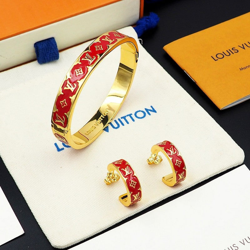 Louis Vuitton Nanogram Enamel Earrings - 18K Yellow Gold