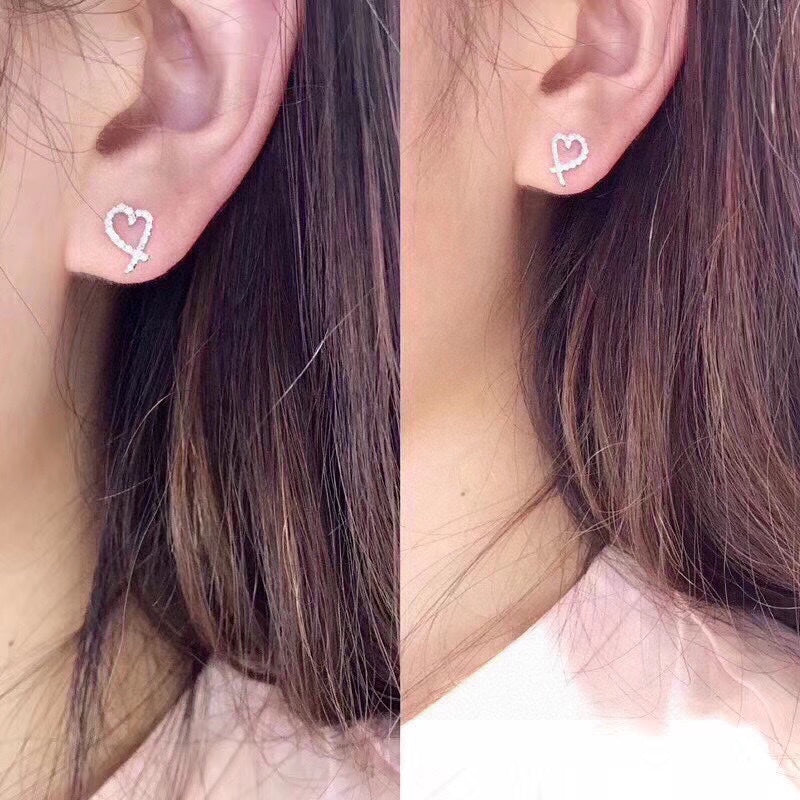 Tiffany Moissanite Earrings - 18K White Gold