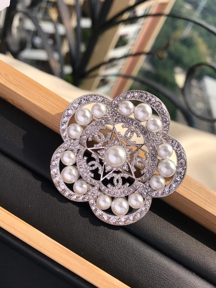 Chanel Camellia Pearl Brooch