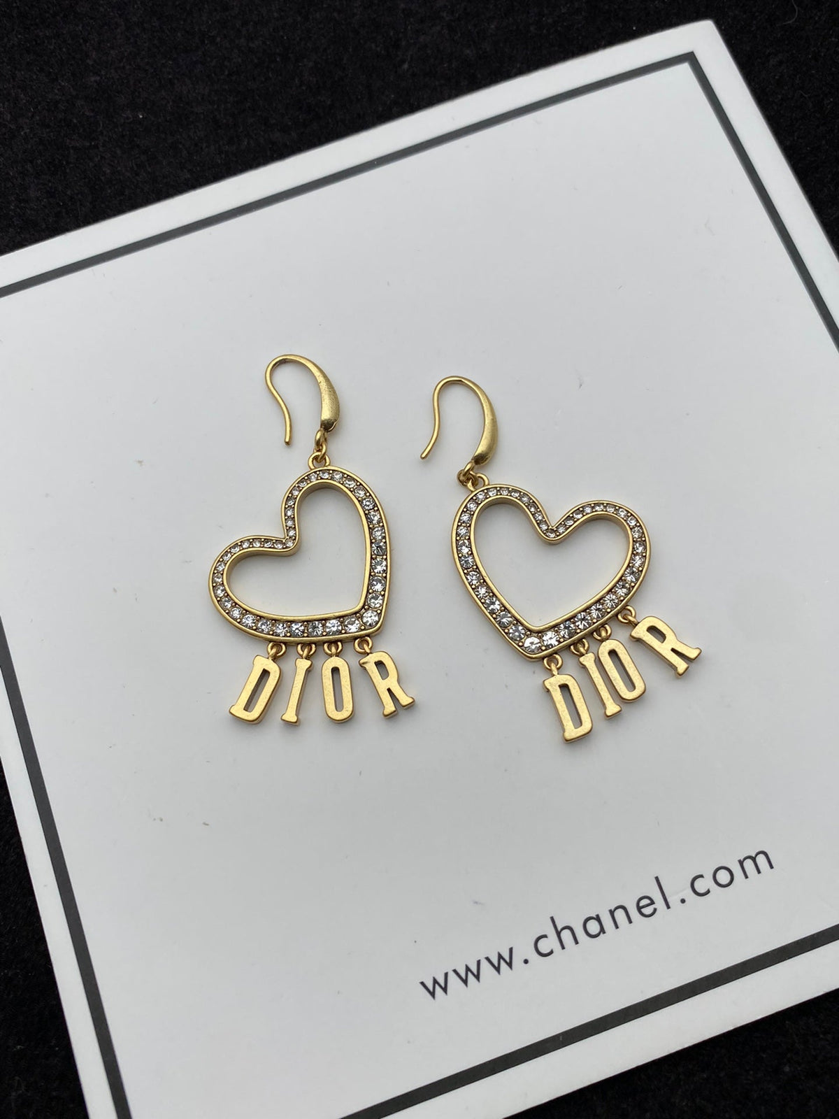 Dior Heart Crystal Earrings