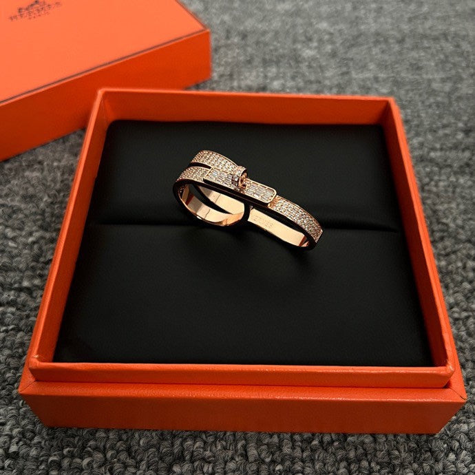 Hermes Kelly Gavroche Double Ring - 18K Rose Gold