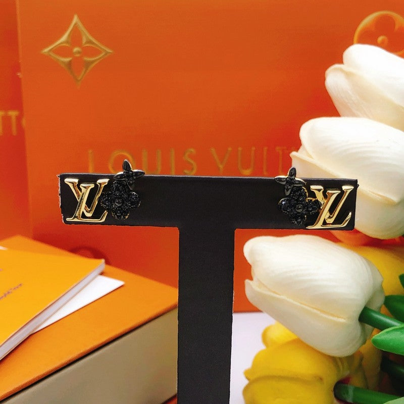Louis Vuitton Black Blossom Earrings - 18K Yellow Gold