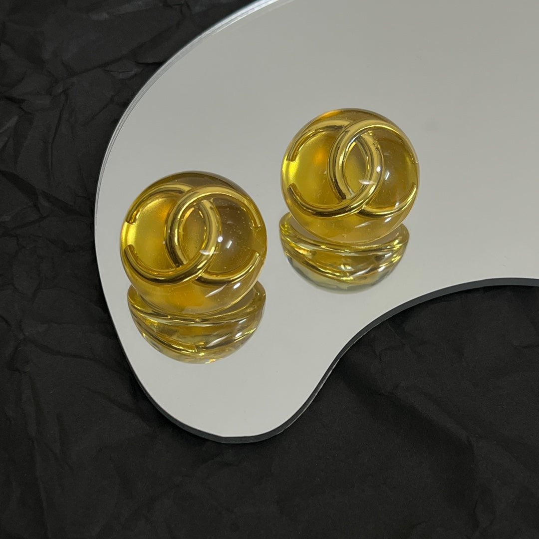 Chanel Vintage Yellow Crystal Earrings - 18K Yellow Gold