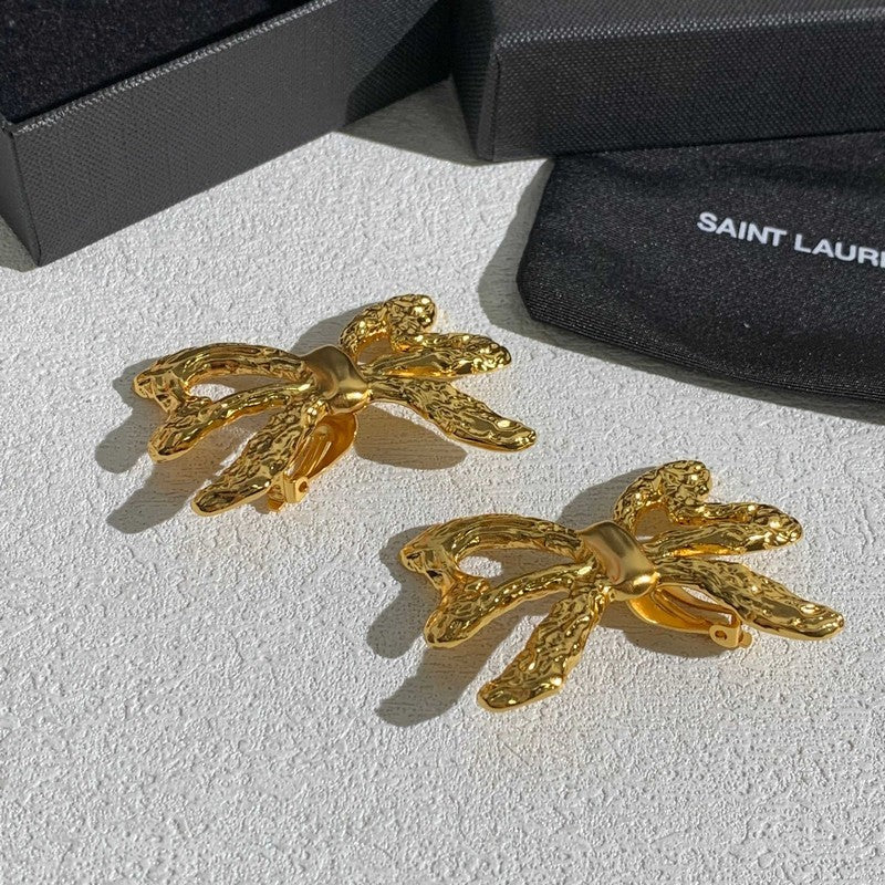 YSL 26C Butterfly Earrings - 18K Yellow Gold