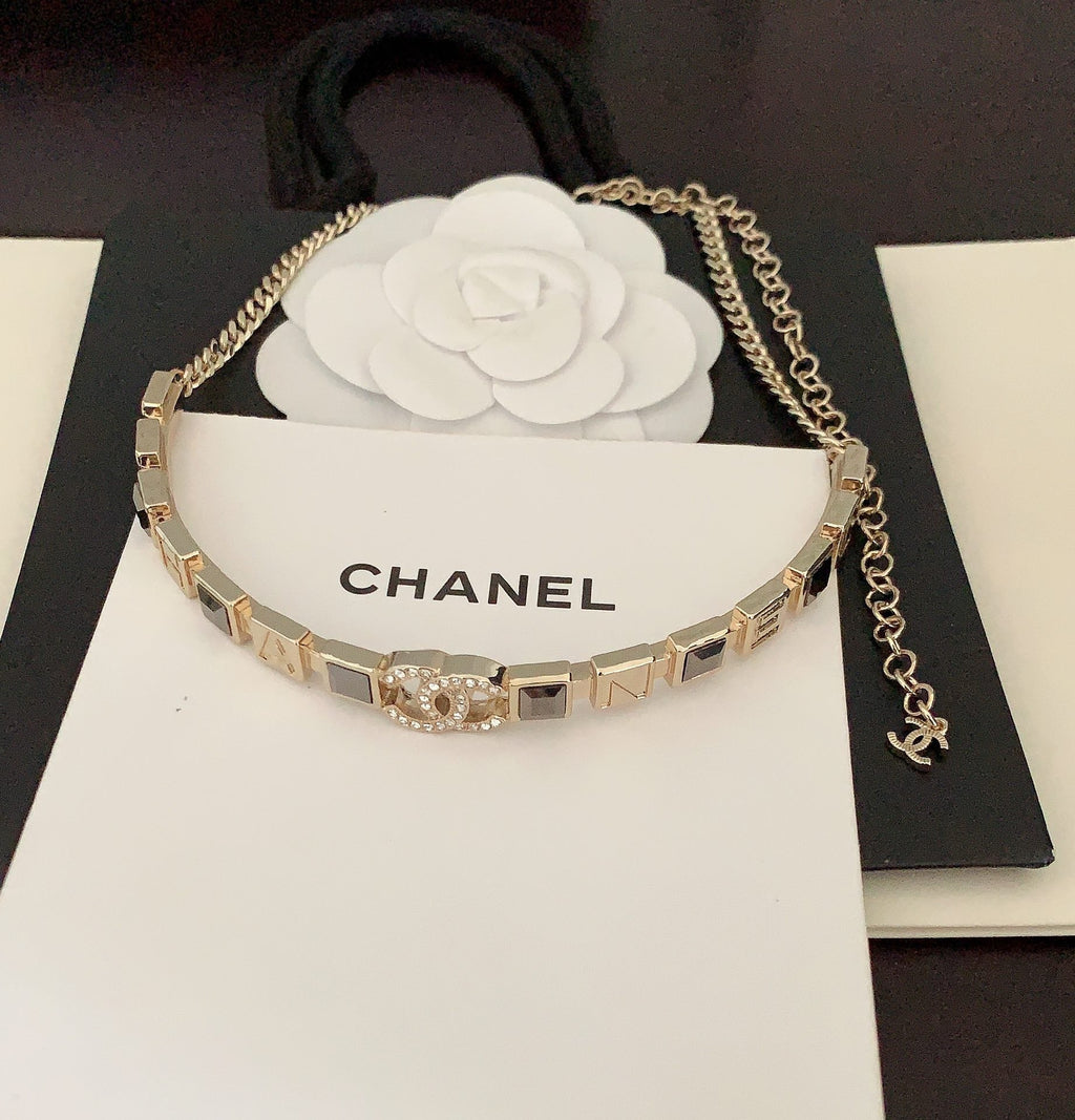 Chanel Gray Crystal Necklace
