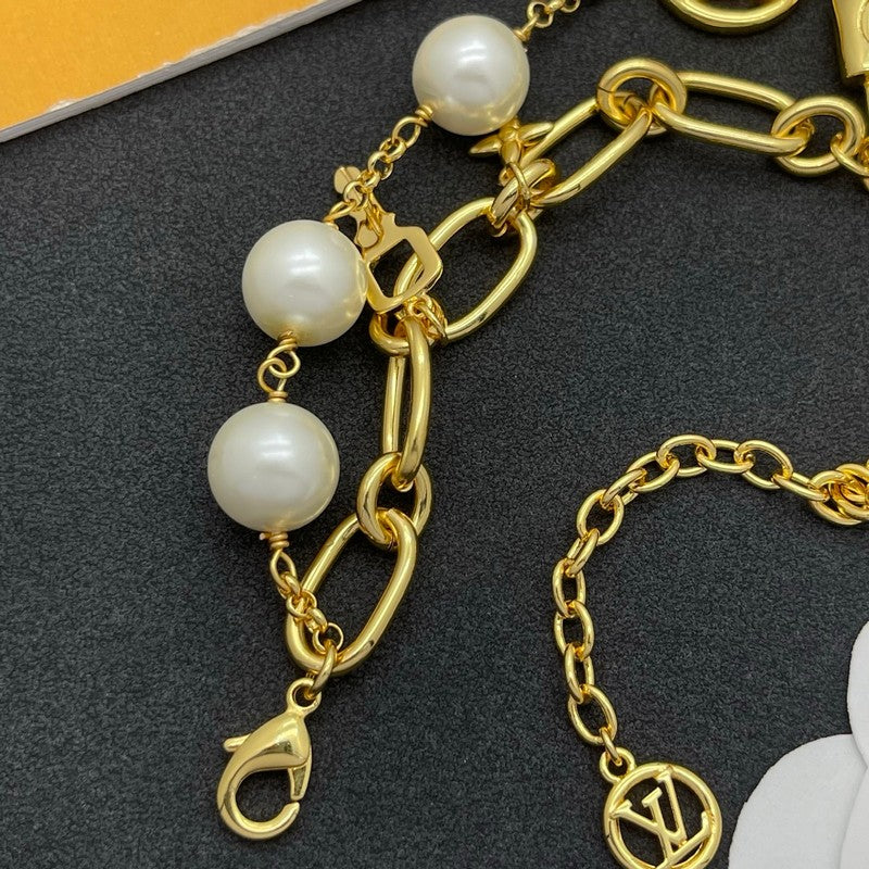 Louis Vuitton Pearl Lock Gold Bracelet