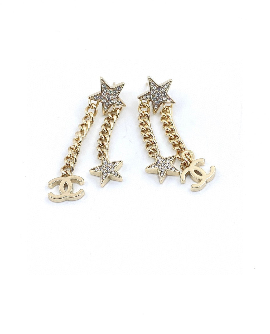 Chanel Star Diamonds Long Earrings - 18K Yellow Gold