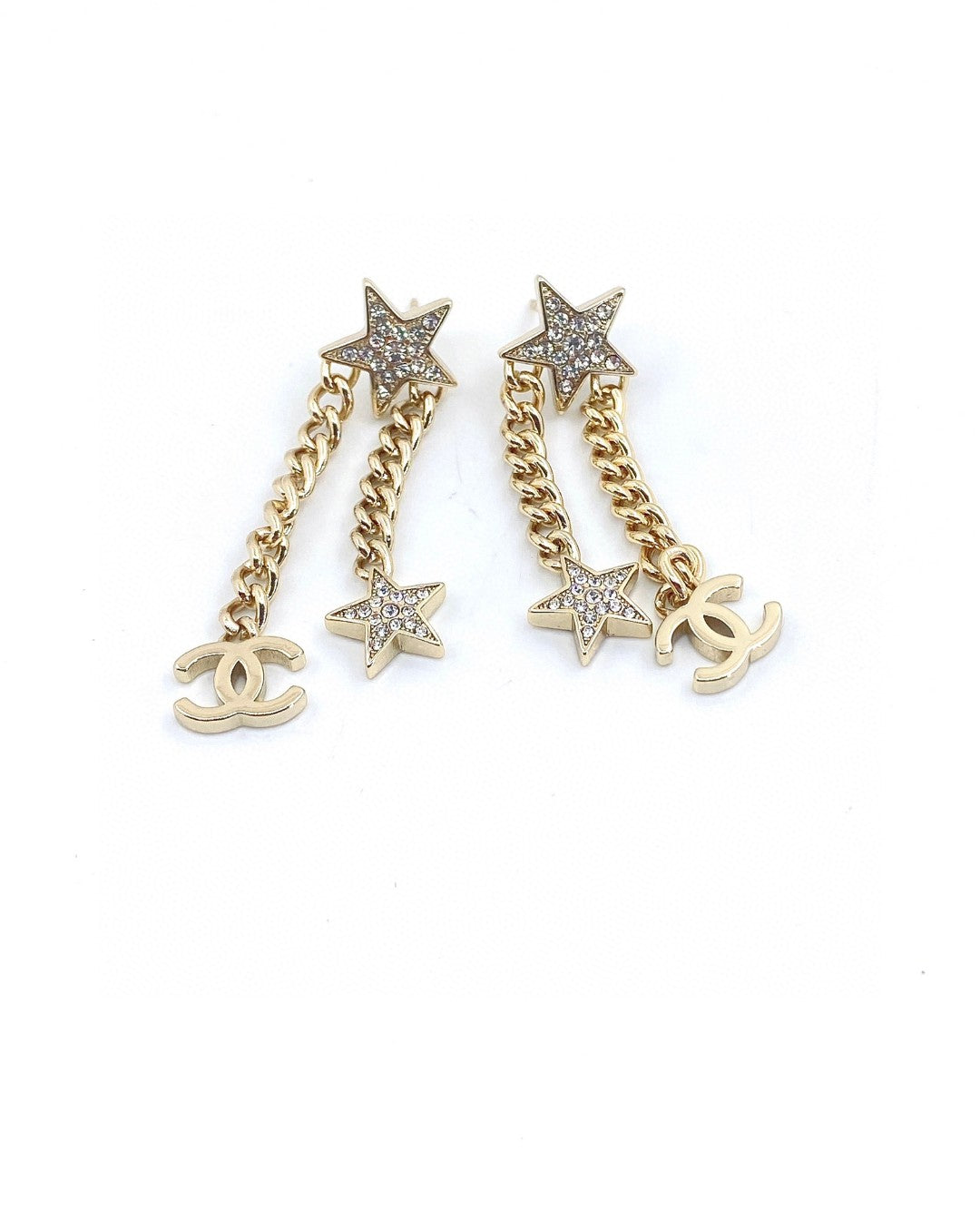 Chanel Star Diamonds Long Earrings - 18K Yellow Gold