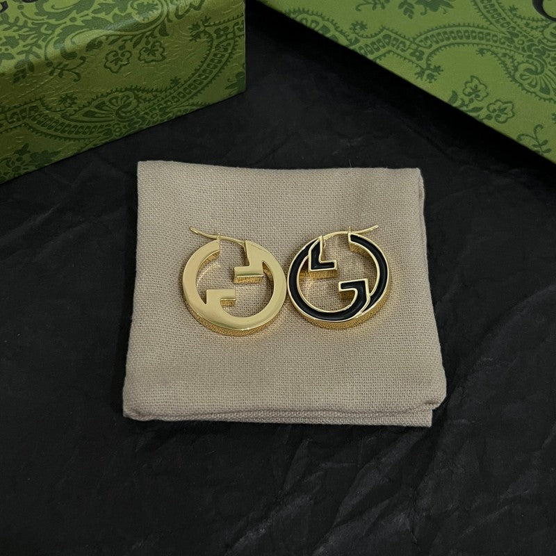 Gucci Double G Color Hollow Earrings - 18K Yellow Gold