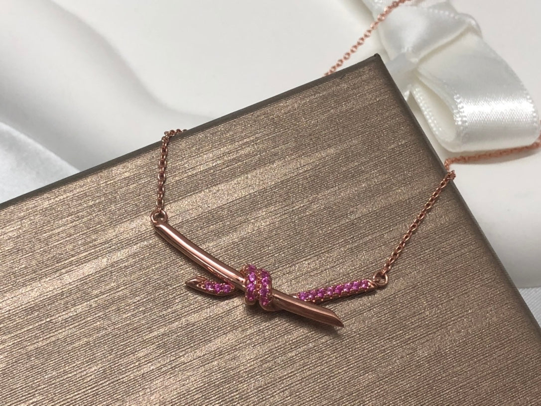 Tiffany Knot Pendant Diamond Necklace