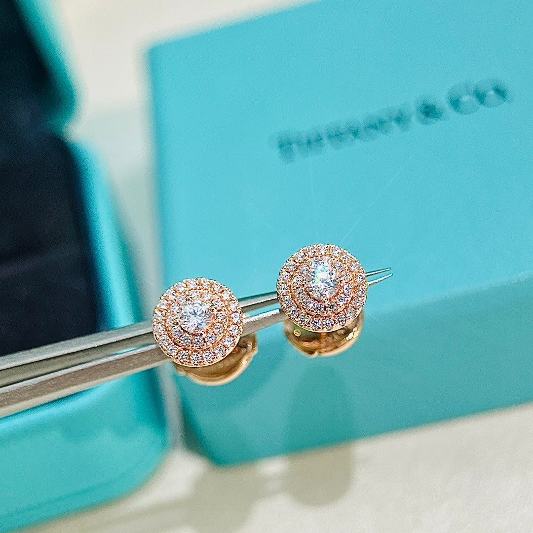 Tiffany Soleste Moissanite Earrings - 18K Rose Gold