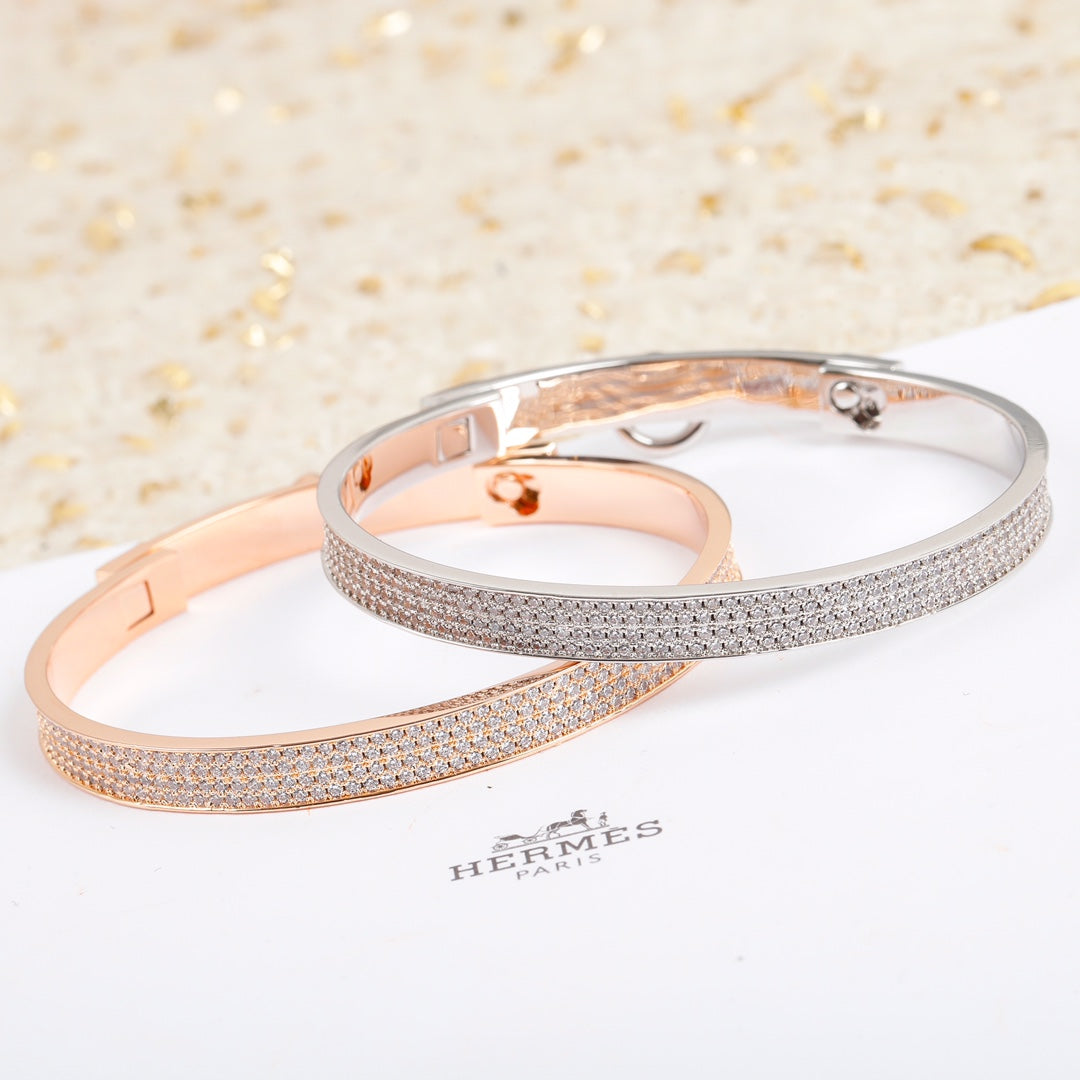 Hermes Collier De Chien Diamond Bracelet - 18K White Gold