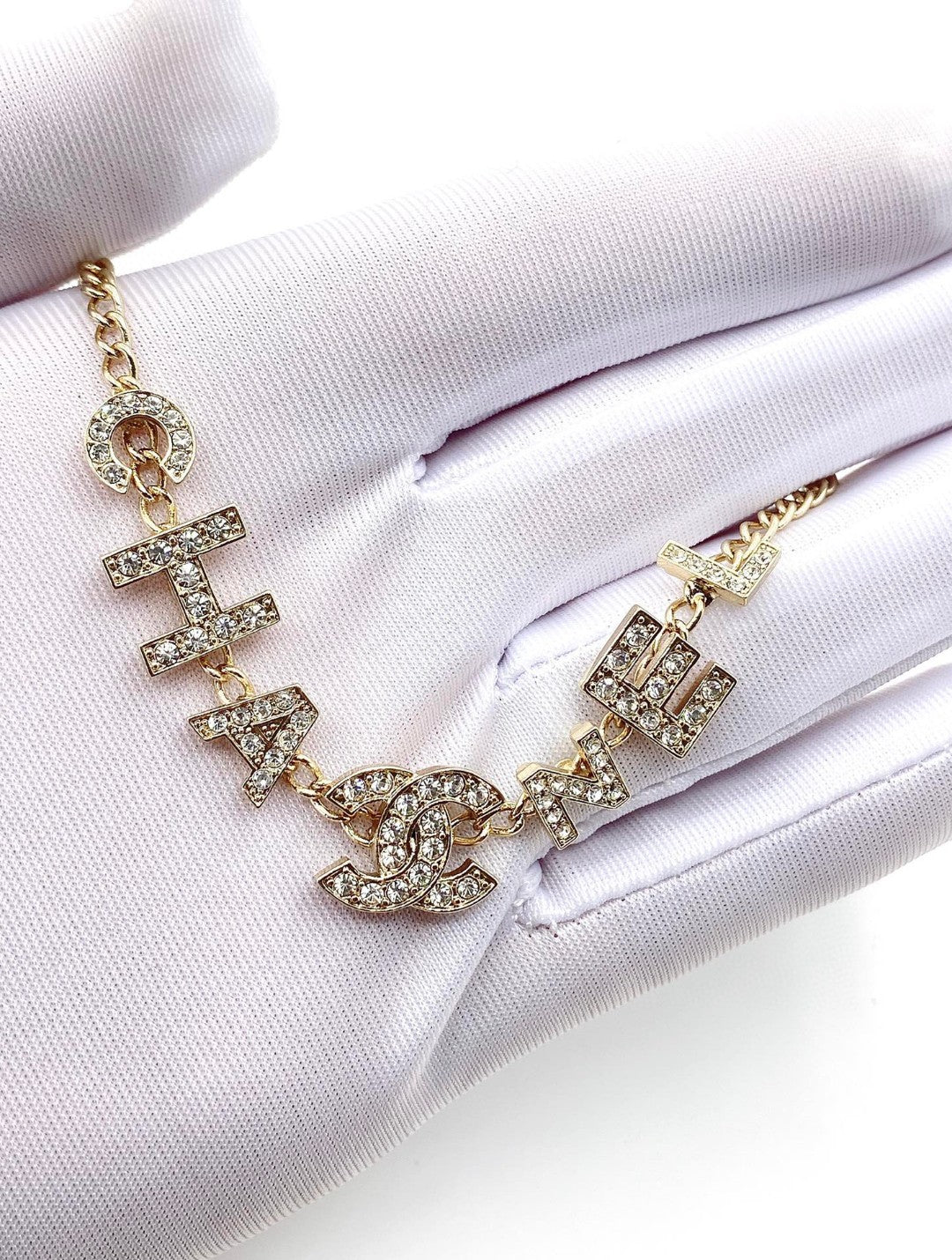 Chanel Script Diamond Necklace