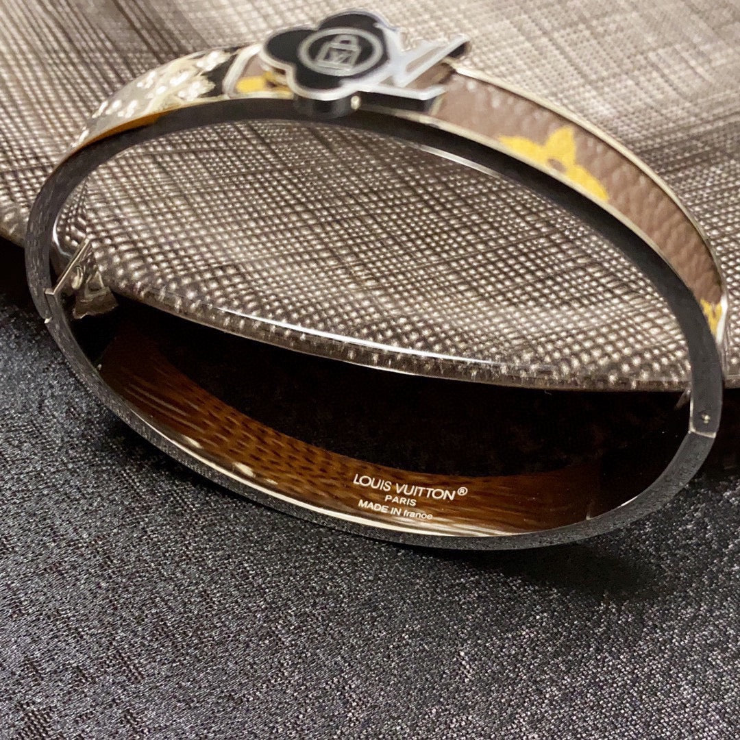Louis Vuitton Leather Lock Bracelet