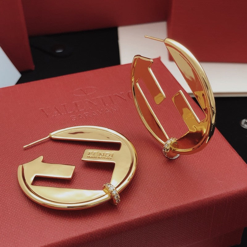 Fendi Big Round Earrings - 18K Yellow Gold