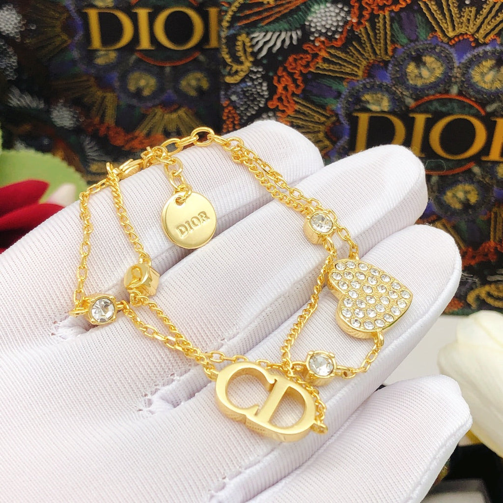 Dior Petit CD Heart Diamond Bracelet