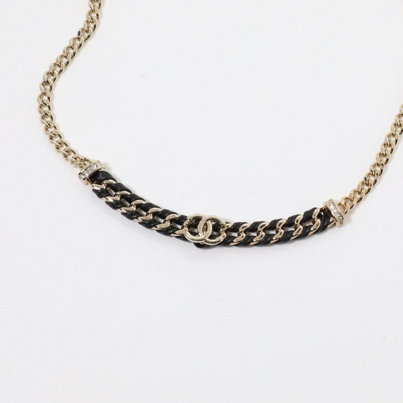 Chanel Vintage Gold Leather Necklace