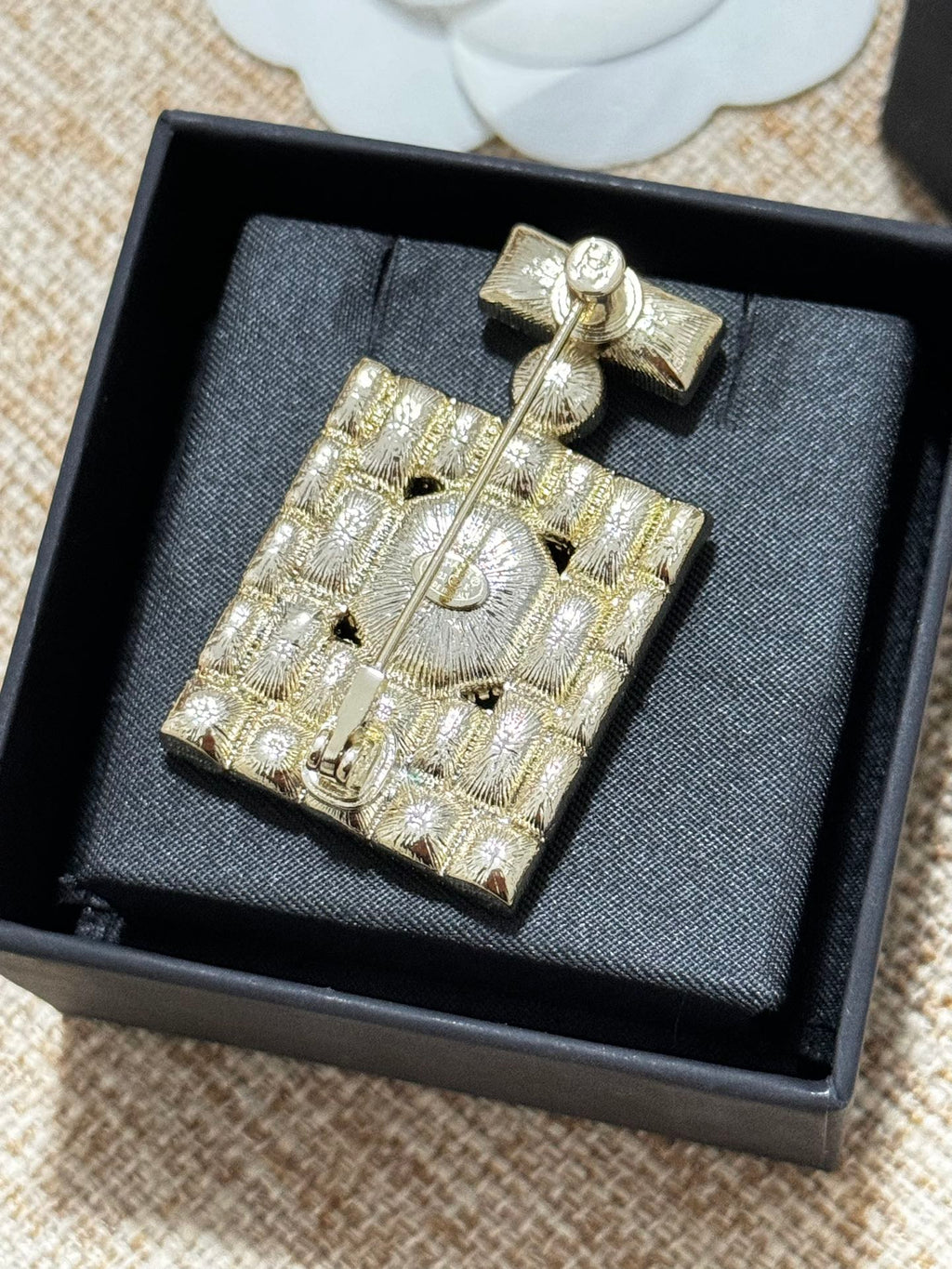 Chanel Perfume Bottle Crystal Brooch