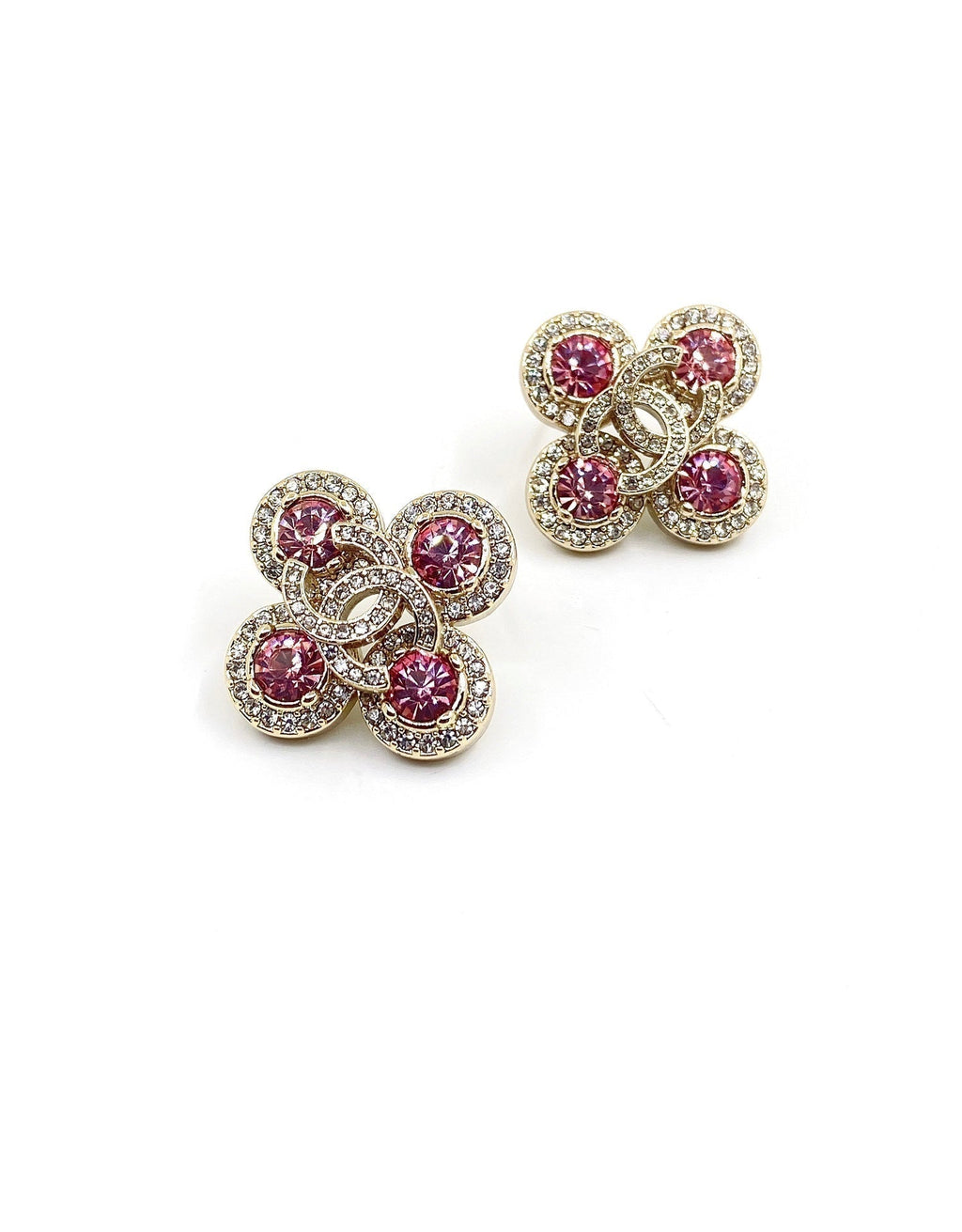 Chanel Pink Diamond Earrings - 18K Yellow Gold