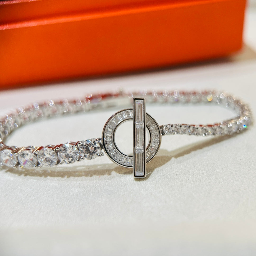 Hermes Finesse Link Diamond Bracelet - 18K Rose Gold