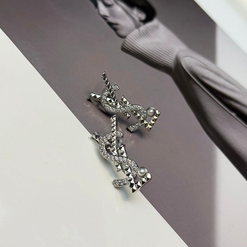 YSL Gold Diamond Earrings - 18K Gold
