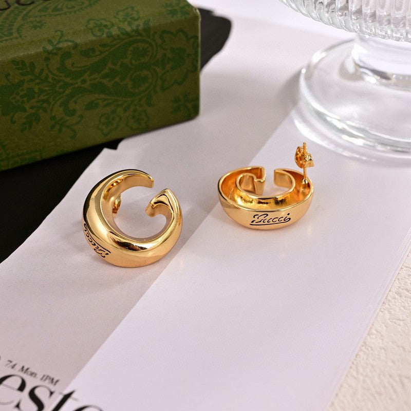 Gucci Double G Logo Earrings - 18K Yellow Gold