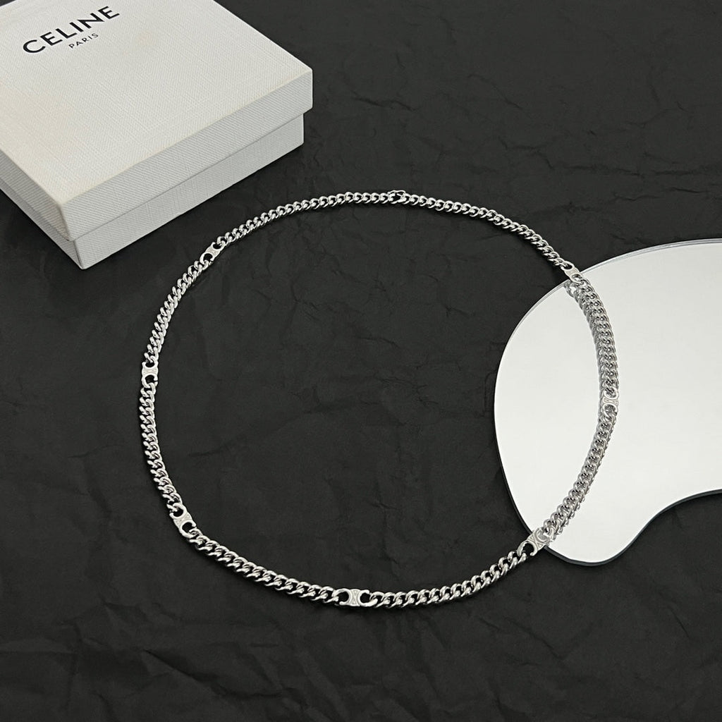 Celine Triomphe Gourmette Chain Necklace