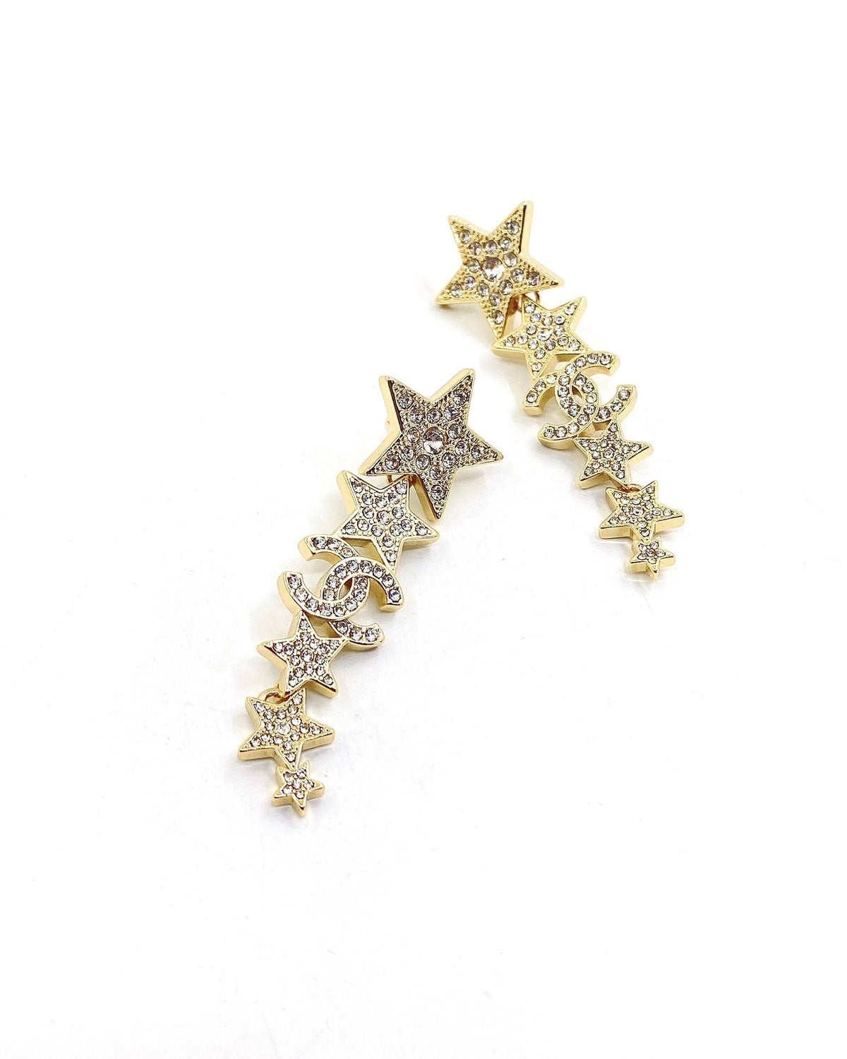 Chanel Star Diamonds Pendant Earrings - 18K Yellow Gold