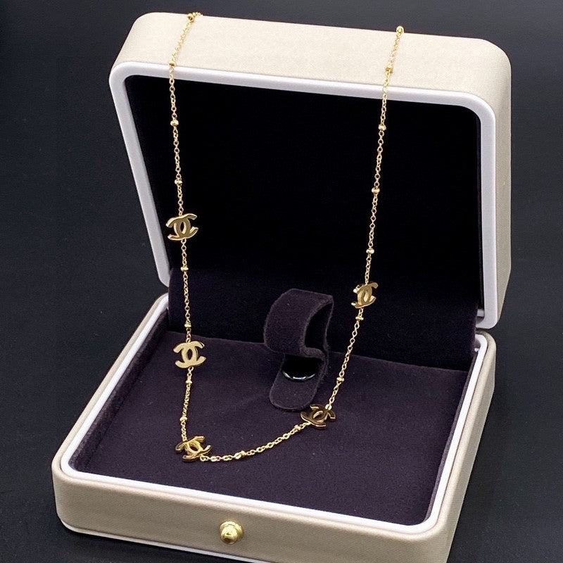 Chanel Small Logo Gold Necklace