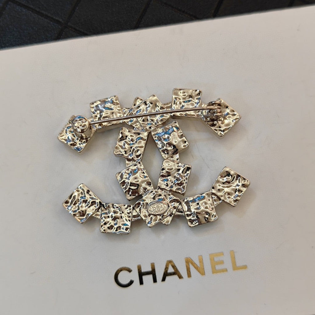 Chanel Black Crystal Brooch