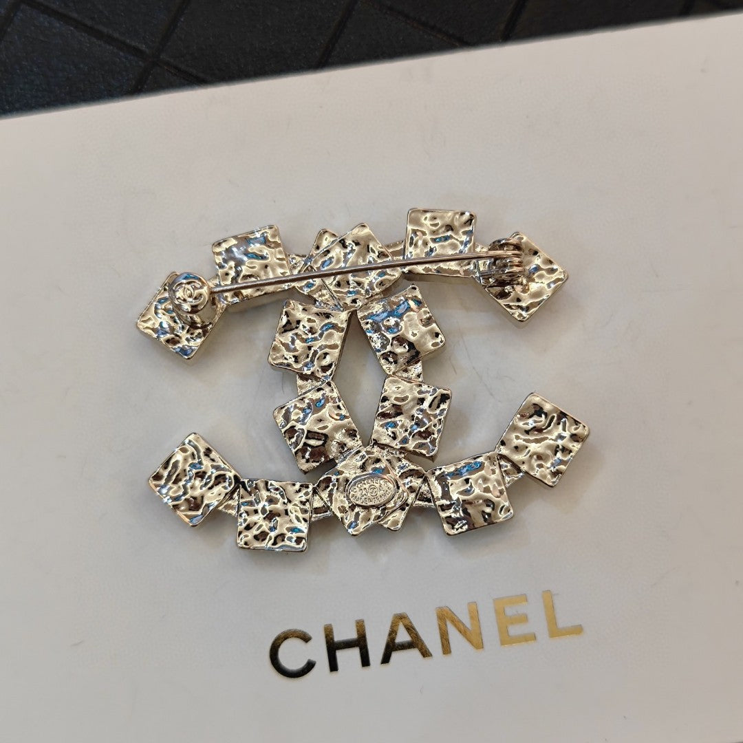 Chanel Black Crystal Brooch
