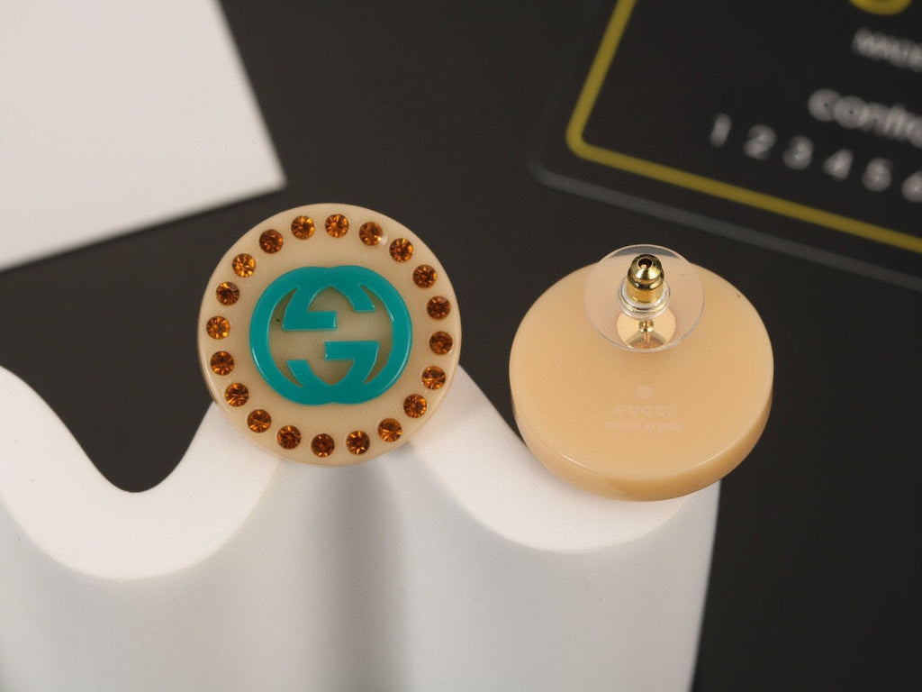 Gucci Double G Resin Earrings - 18K Yellow Gold