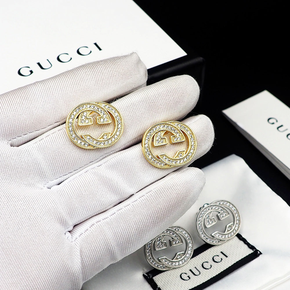 Gucci Double G Diamond Earrings - 18K Yellow Gold