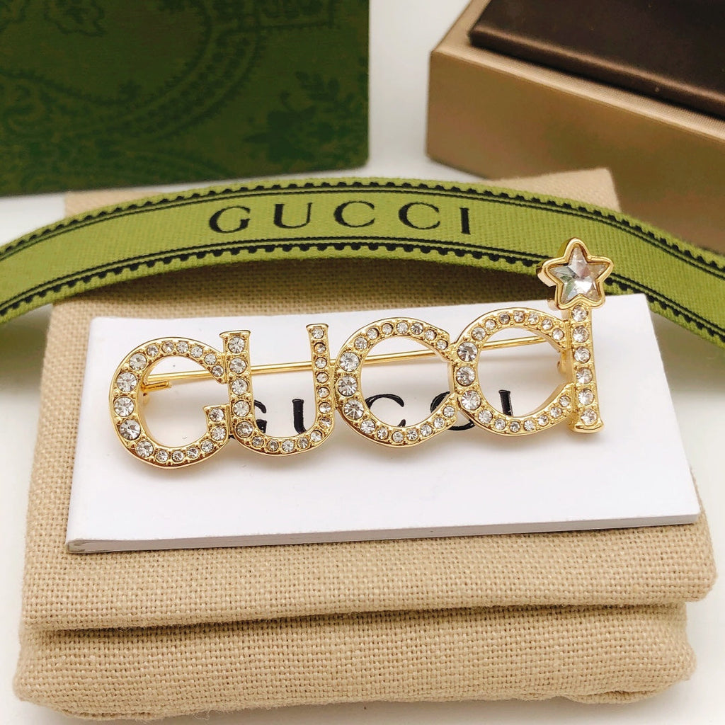 Gucci Double G Diamond Brooch