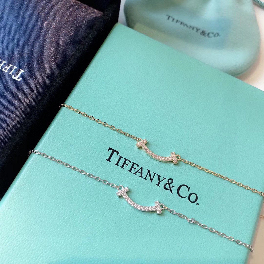 Tiffany Smile Moissanite Bracelet - 18K White Gold