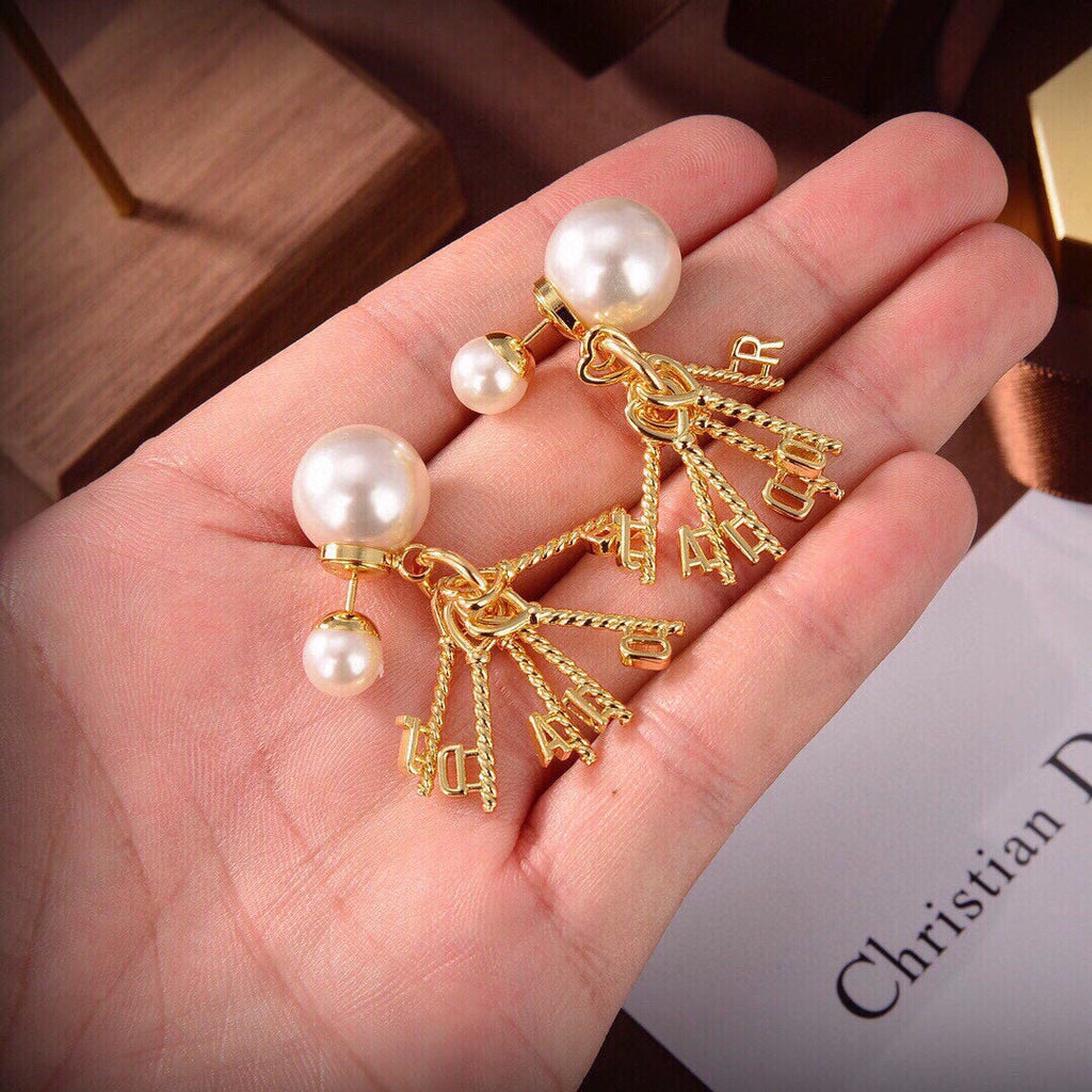 Dior Tassel Pearl Earrings