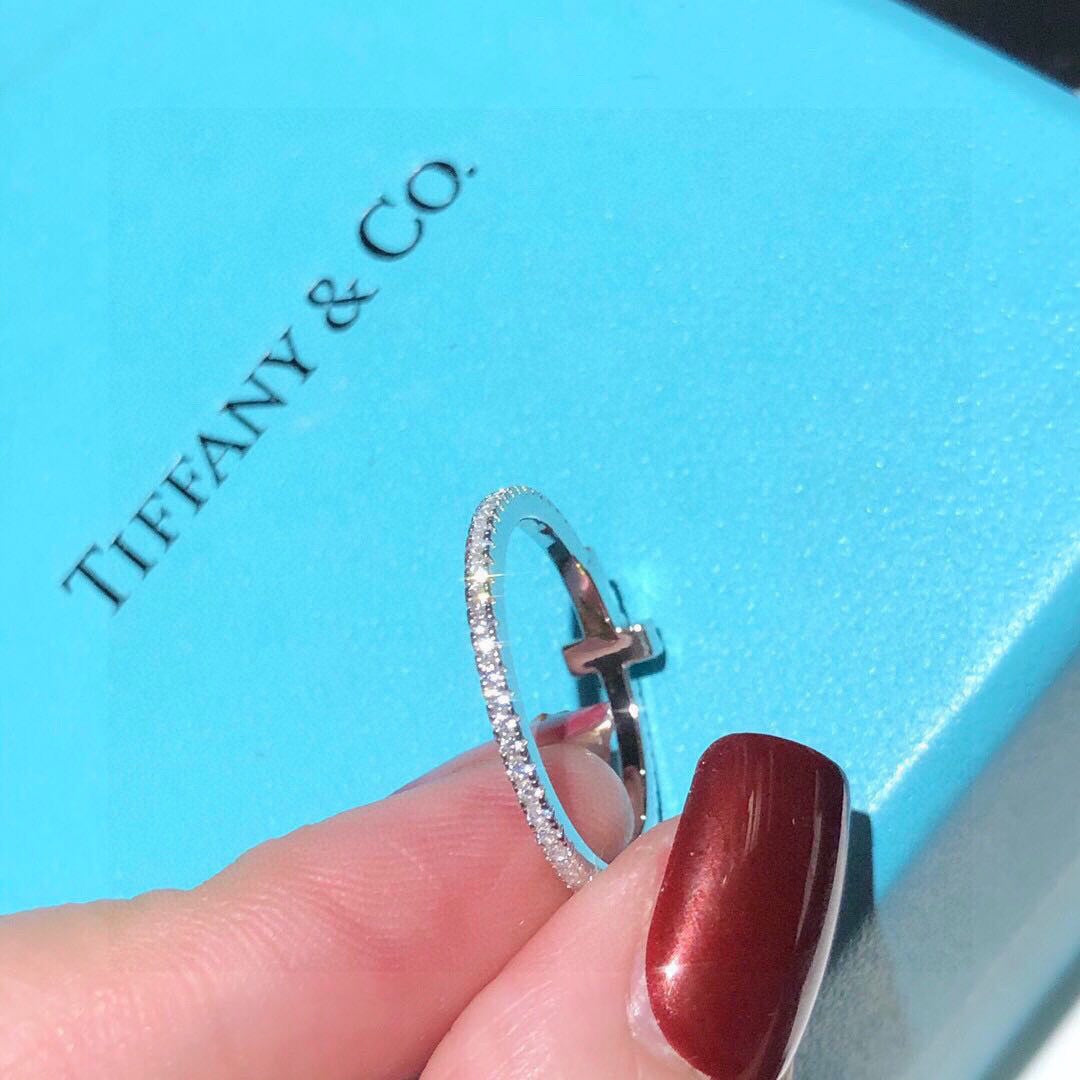 Tiffany Moissanite Wire Ring - 18K White Gold