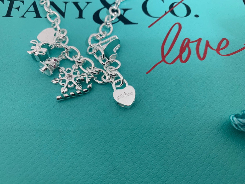 Tiffany Christmas Tag Bracelet - 18K White Gold
