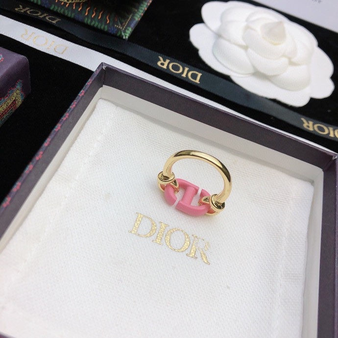 Dior Pink Heart Ring - 18K Yellow Gold