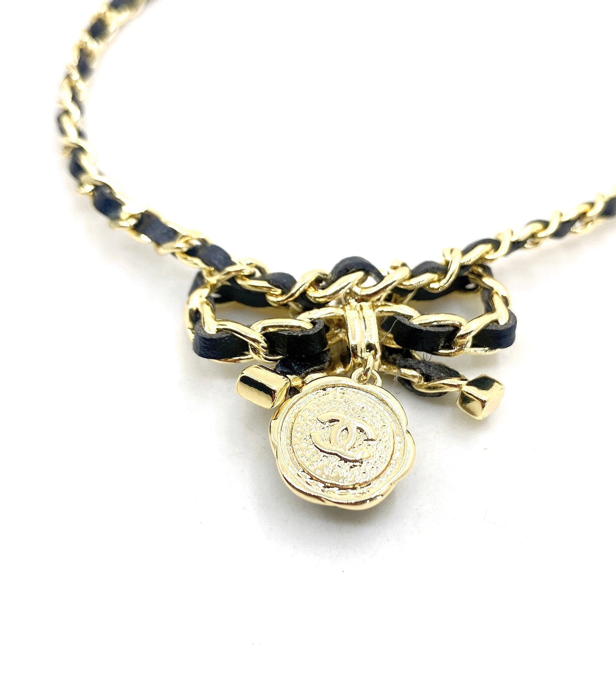 Chanel Rhinestone Bow Tie Necklace