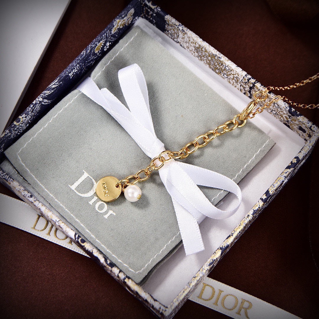 Dior Petit CD Pink Crystal Necklace