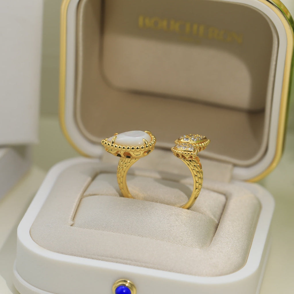 Serpent Boheme Moissanite Ring - 18K White Gold