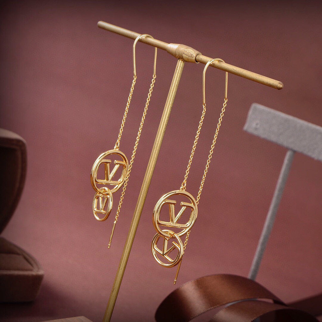 Valentino Long Earrings - 18K Yellow Gold