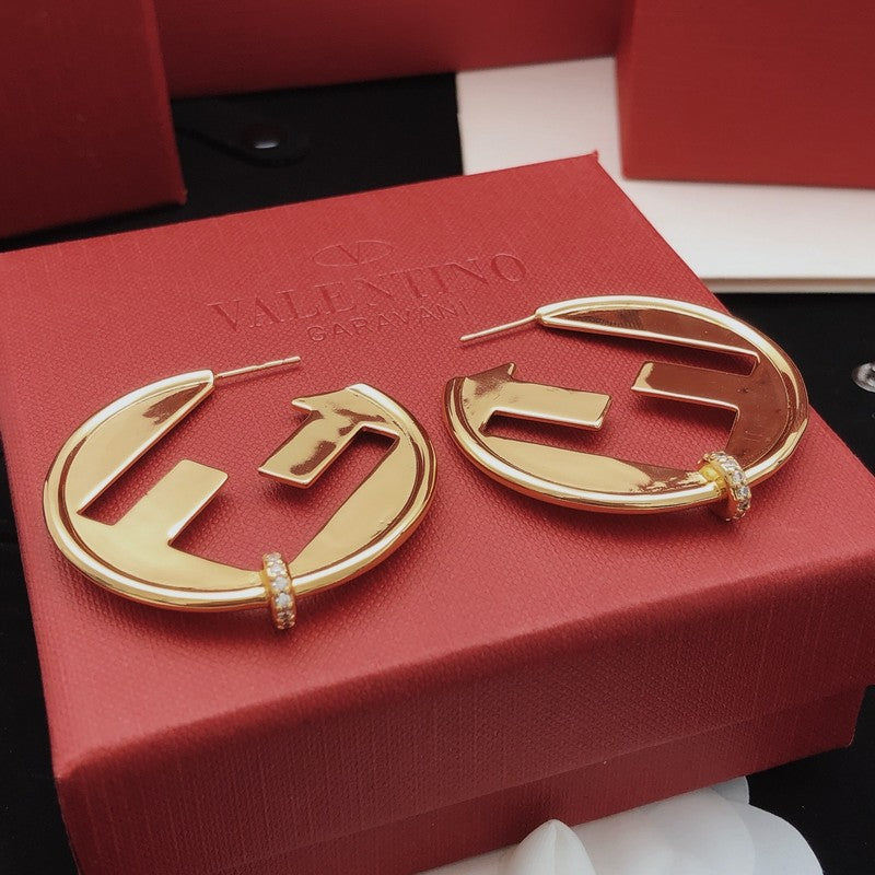 Fendi Big Round Earrings - 18K Yellow Gold