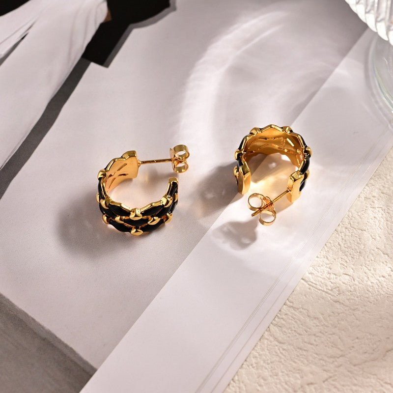 Louis Vuitton Leather Earrings - 18K Yellow Gold