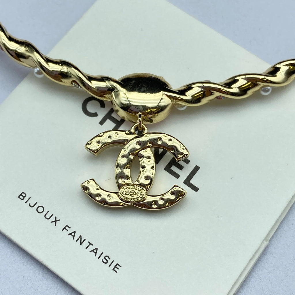 Chanel Pink Crystal Necklace