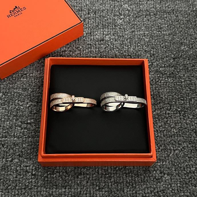 Hermes Kelly Gavroche Double Ring - 18K Rose Gold