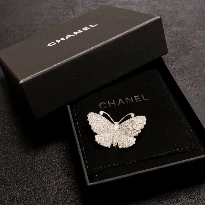 Chanel Full Diamond Butterfly Brooch