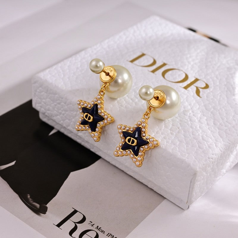 Dior Tribales Star Pearl Earrings